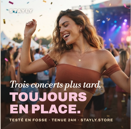 Trois concerts plus tard, toujours en place : mon témoignage festival avec la glue corporelle Staylia